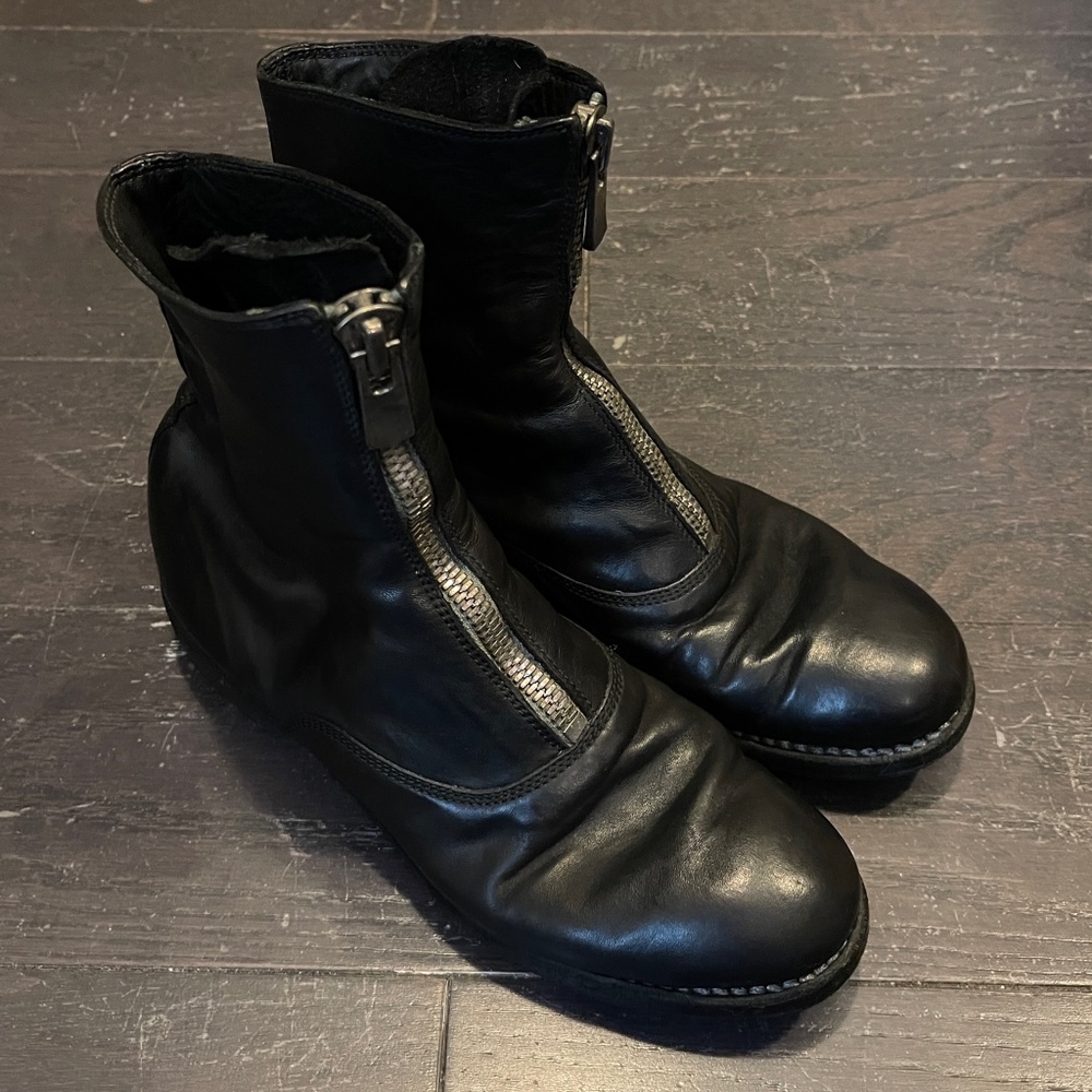 Guidi 210 Women's Horse Leather Zip Front Boots black size 37 made in italy